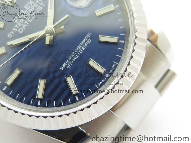 0125 Stylish DateJust 36 SS 126200 BP Maker 1:1 Best Edition Fluted Bezel Blue Dial on Oyster Bracelet 2538